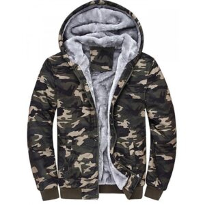 men's hooded jacket regular long sleeve blue army green