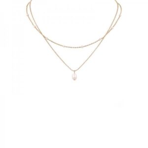 metal chain cream pearl necklace