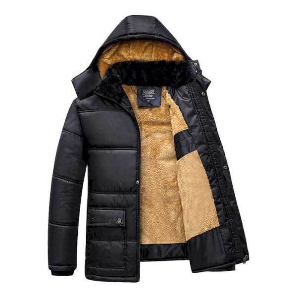 men's padded long coat regular fit jacket solid colored black / plus size / plus size men's padded long coat regular fit jacket solid colored black / plus size / plus size